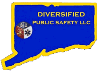 Outline of the State of Connecticut with the words Diversified Public Safety within